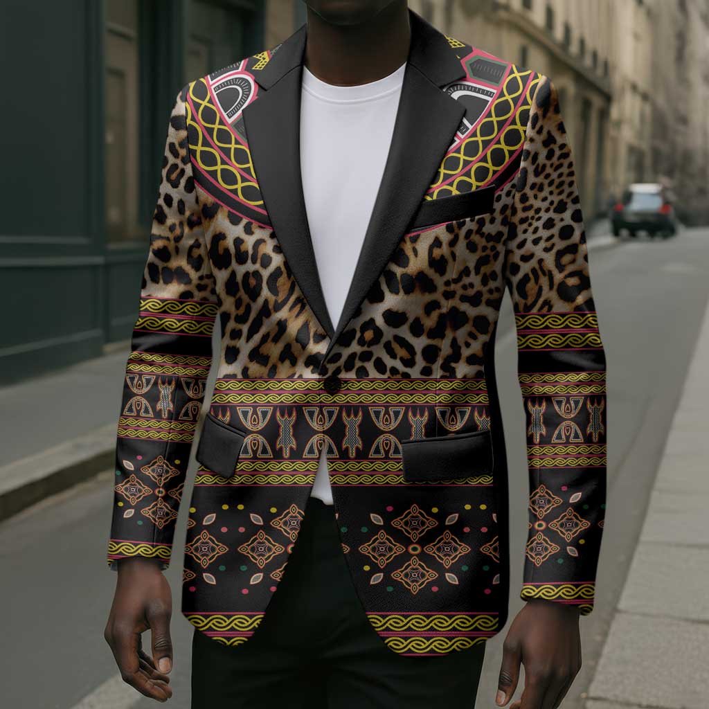 Cameroon Cheetah Toghu Pattern Blazer