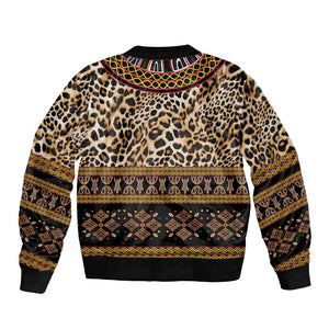 Cameroon Cheetah Toghu Pattern Bomber Jacket