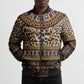 Cameroon Cheetah Toghu Pattern Bomber Puffer Jacket