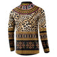 Cameroon Cheetah Toghu Pattern Button Sweatshirt