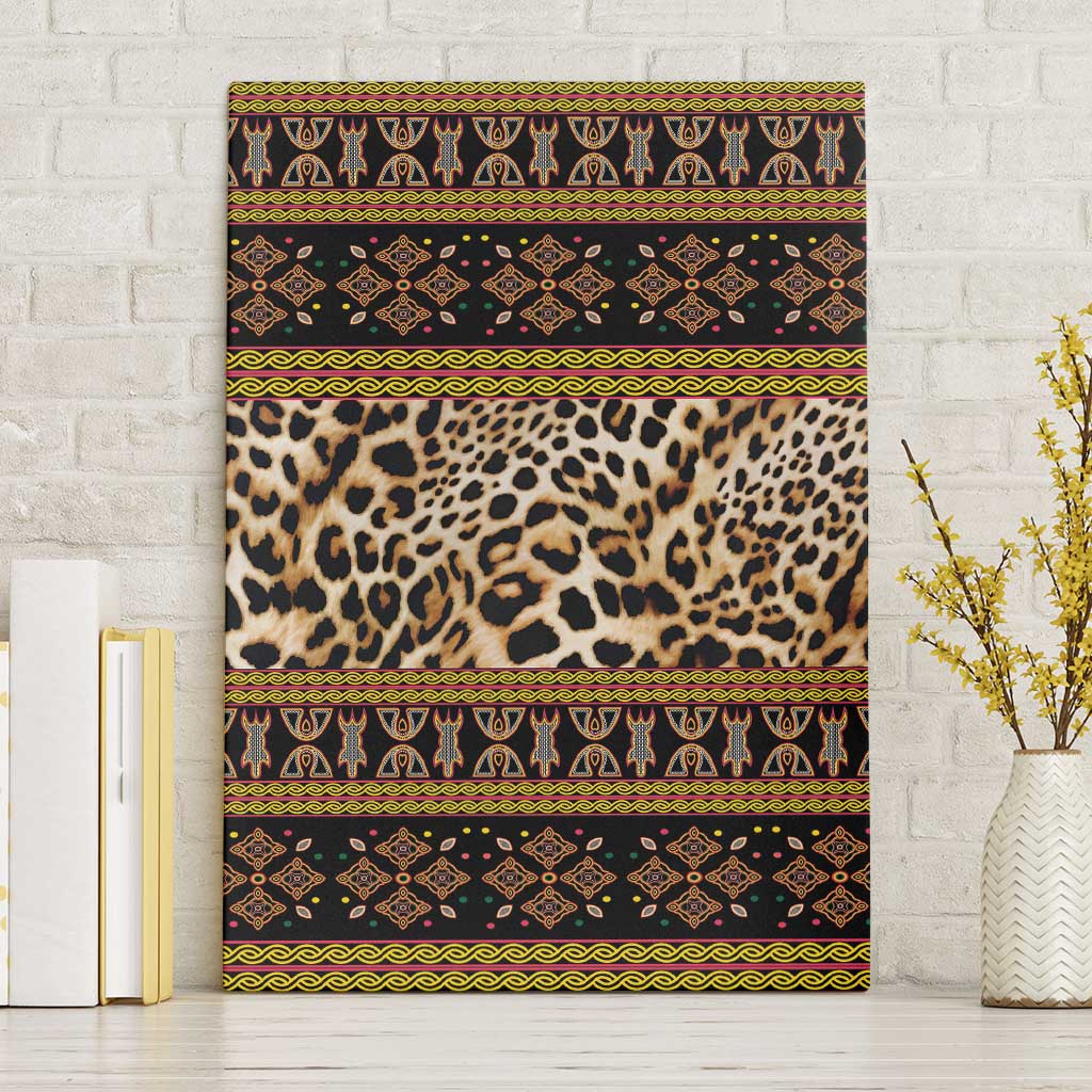 Cameroon Cheetah Toghu Pattern Canvas Wall Art