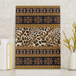 Cameroon Cheetah Toghu Pattern Canvas Wall Art