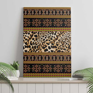 Cameroon Cheetah Toghu Pattern Canvas Wall Art