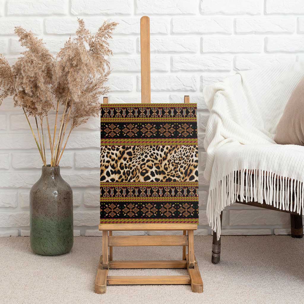 Cameroon Cheetah Toghu Pattern Canvas Wall Art