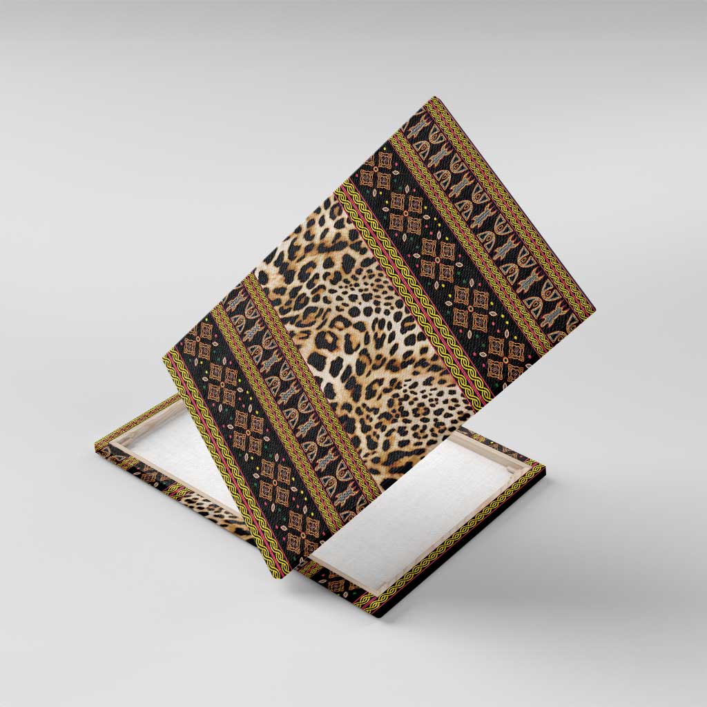 Cameroon Cheetah Toghu Pattern Canvas Wall Art