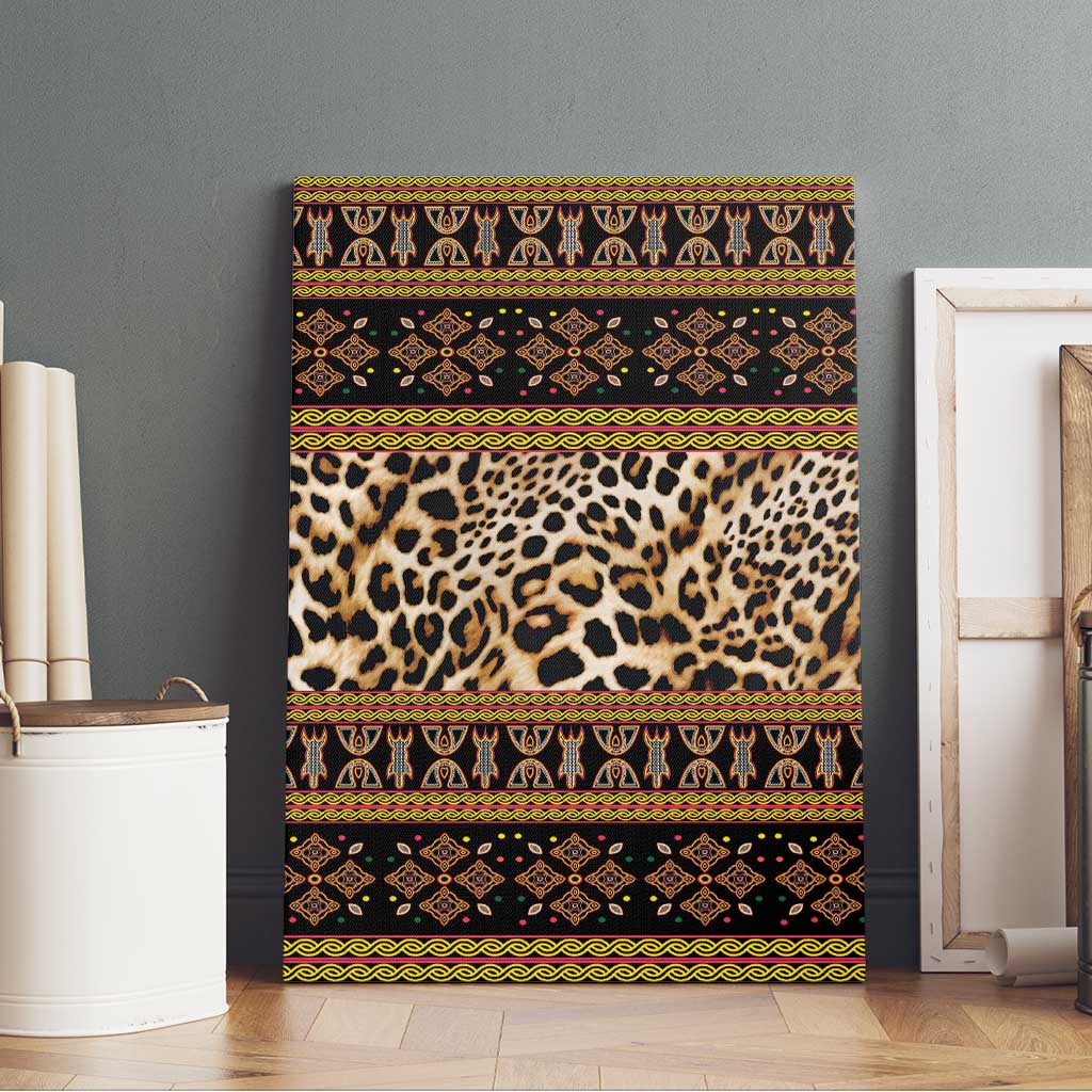 Cameroon Cheetah Toghu Pattern Canvas Wall Art
