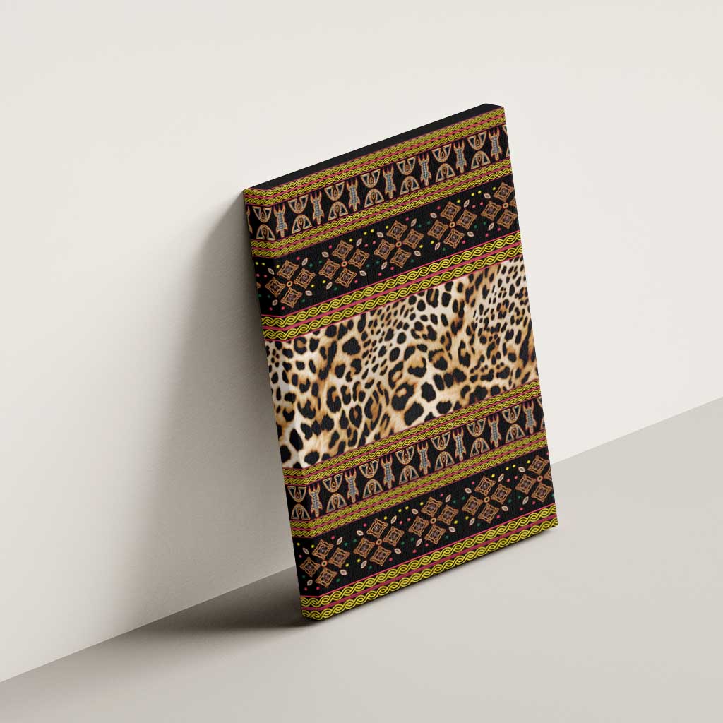 Cameroon Cheetah Toghu Pattern Canvas Wall Art