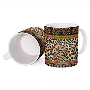 Cameroon Cheetah Toghu Pattern Ceramic Mug