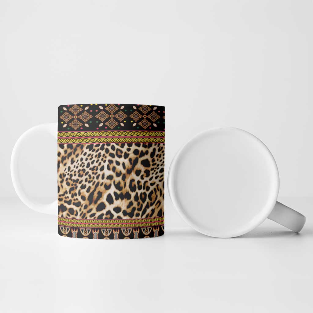 Cameroon Cheetah Toghu Pattern Ceramic Mug