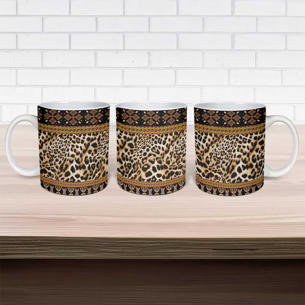 Cameroon Cheetah Toghu Pattern Ceramic Mug