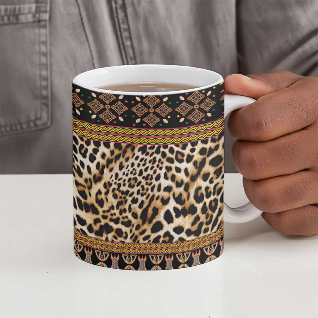 Cameroon Cheetah Toghu Pattern Ceramic Mug