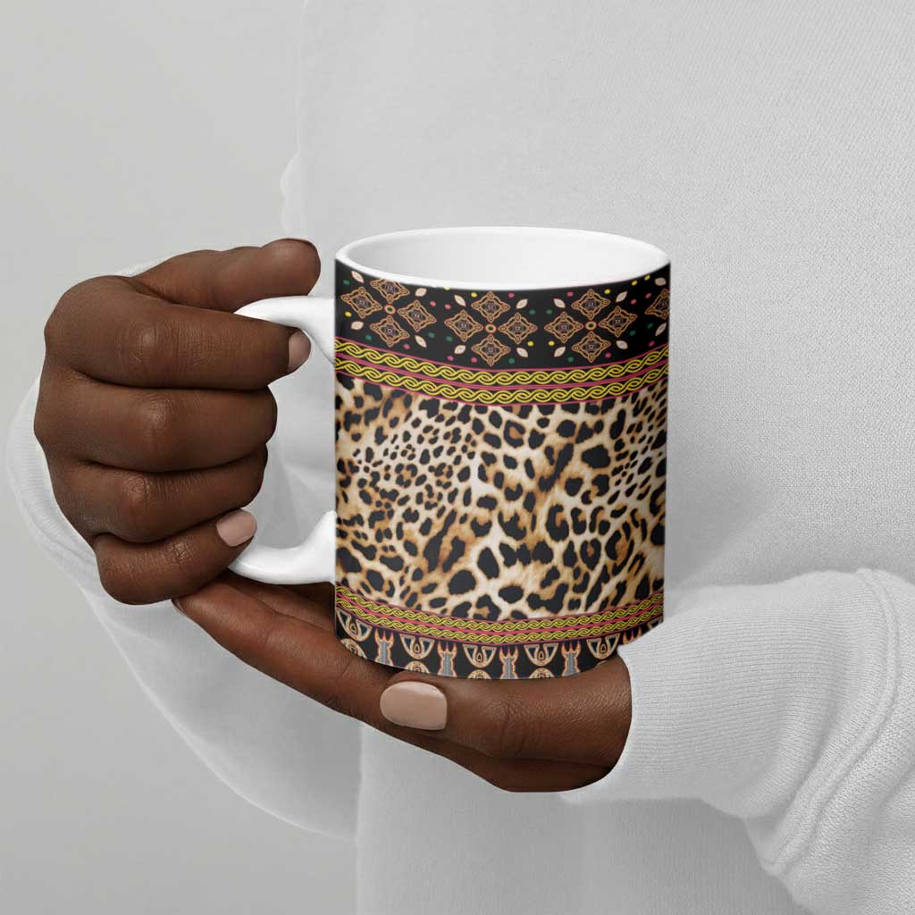 Cameroon Cheetah Toghu Pattern Ceramic Mug