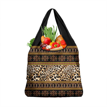 Cameroon Cheetah Toghu Pattern Grocery Bag