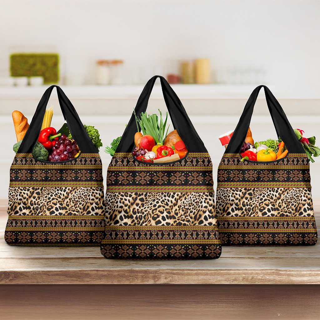 Cameroon Cheetah Toghu Pattern Grocery Bag