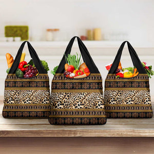 Cameroon Cheetah Toghu Pattern Grocery Bag