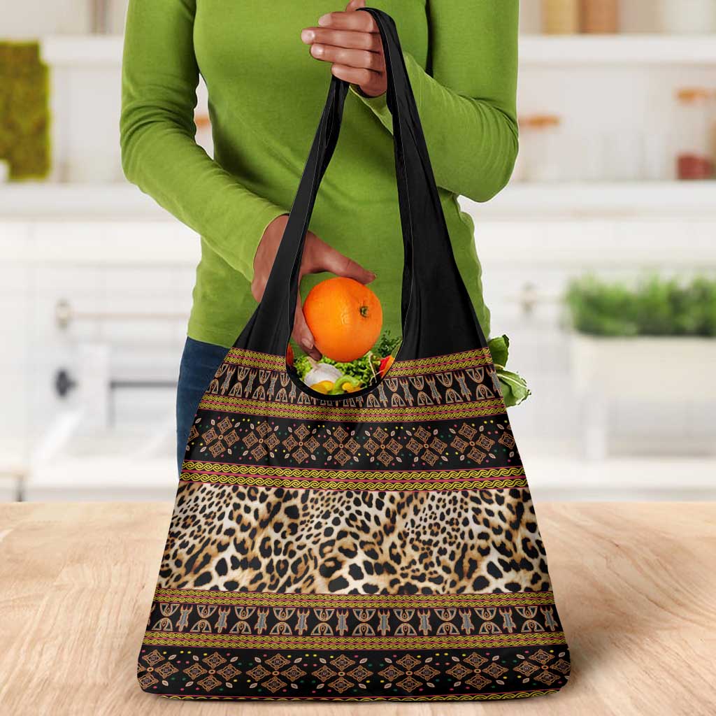Cameroon Cheetah Toghu Pattern Grocery Bag