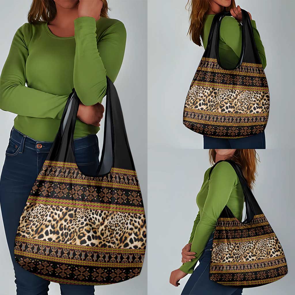 Cameroon Cheetah Toghu Pattern Grocery Bag