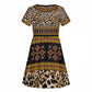 Cameroon Cheetah Toghu Pattern Kid Short Sleeve Dress