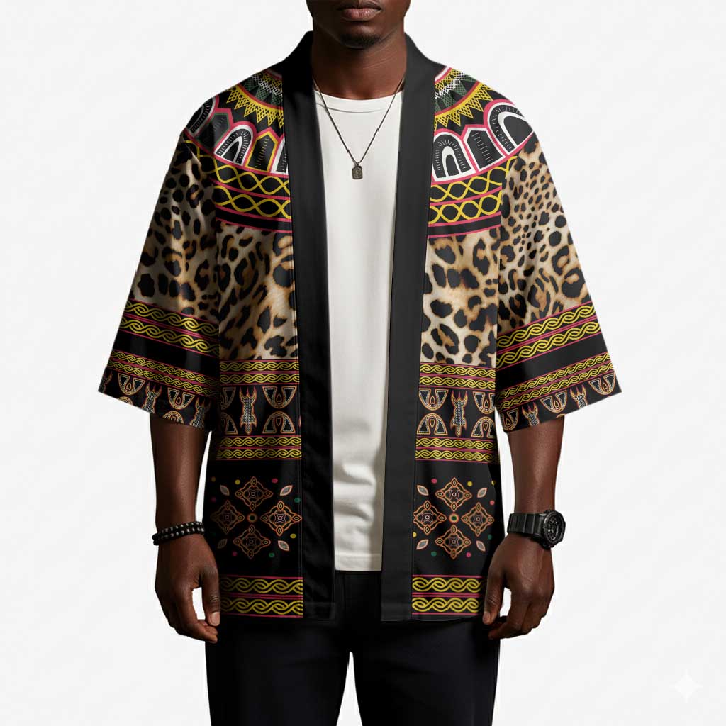 Cameroon Cheetah Toghu Pattern Kimono