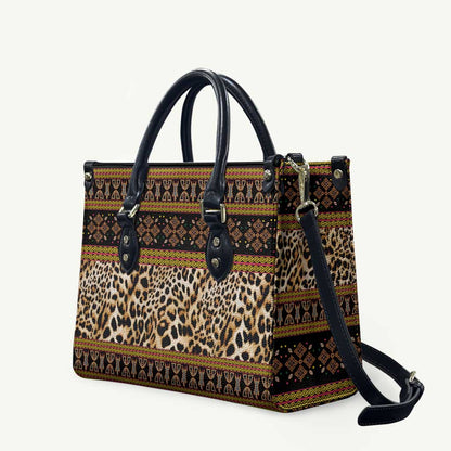 Cameroon Cheetah Toghu Pattern Leather Bag