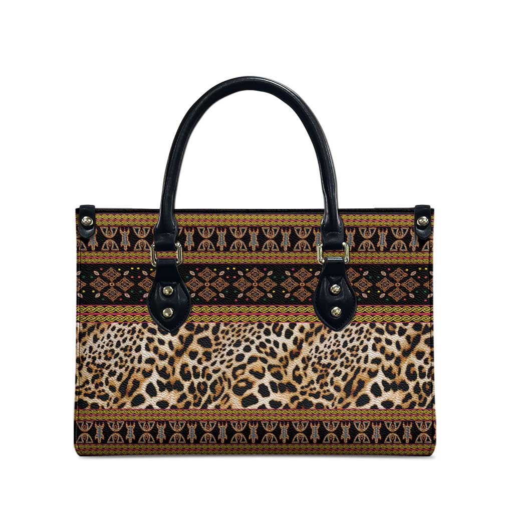 Cameroon Cheetah Toghu Pattern Leather Bag