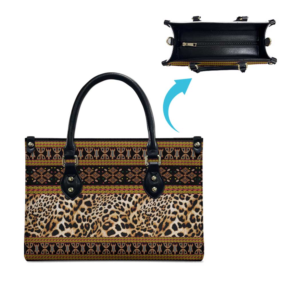 Cameroon Cheetah Toghu Pattern Leather Bag
