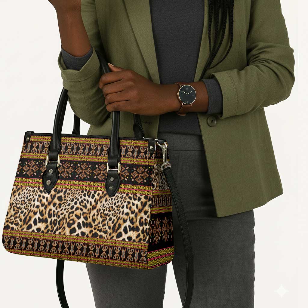 Cameroon Cheetah Toghu Pattern Leather Bag