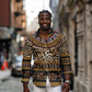 Cameroon Cheetah Toghu Pattern Long Sleeve Button Shirt
