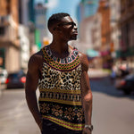 Cameroon Cheetah Toghu Pattern Men Tank Top