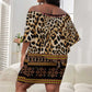 Cameroon Cheetah Toghu Pattern Off Shoulder Short Dress