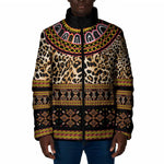 Cameroon Cheetah Toghu Pattern Padded Jacket