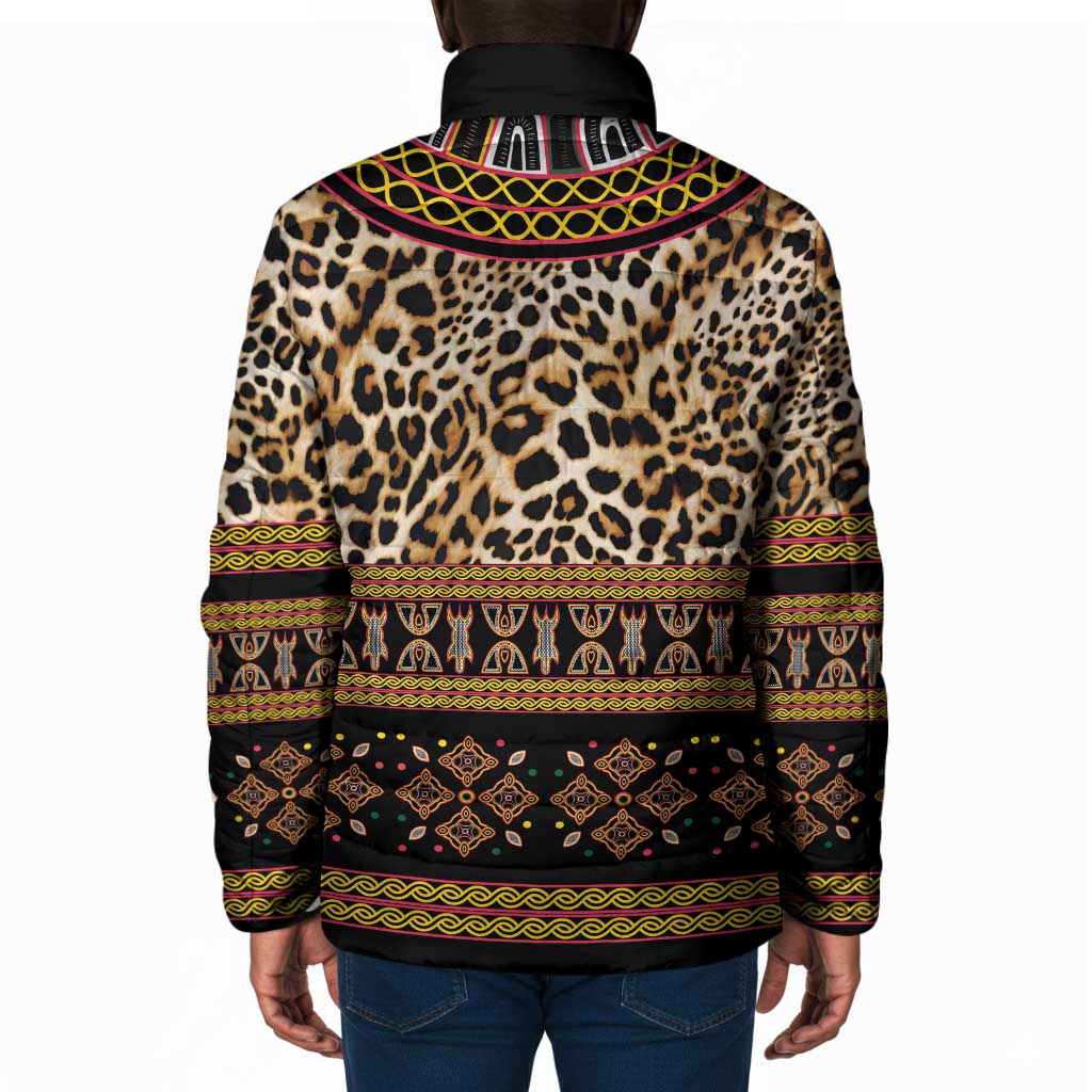 Cameroon Cheetah Toghu Pattern Padded Jacket