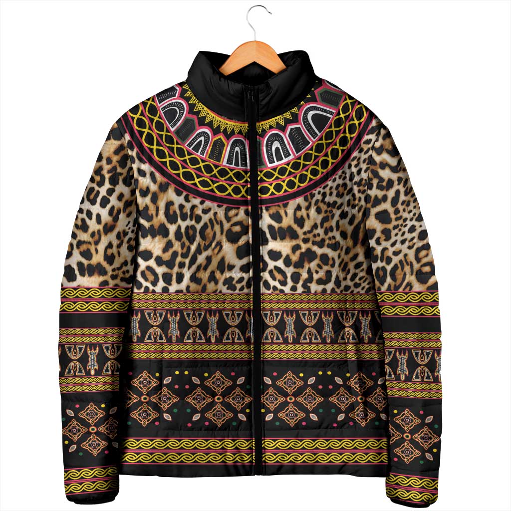 Cameroon Cheetah Toghu Pattern Padded Jacket