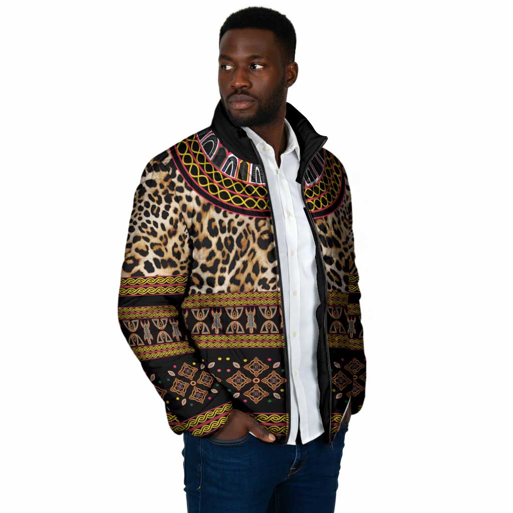 Cameroon Cheetah Toghu Pattern Padded Jacket