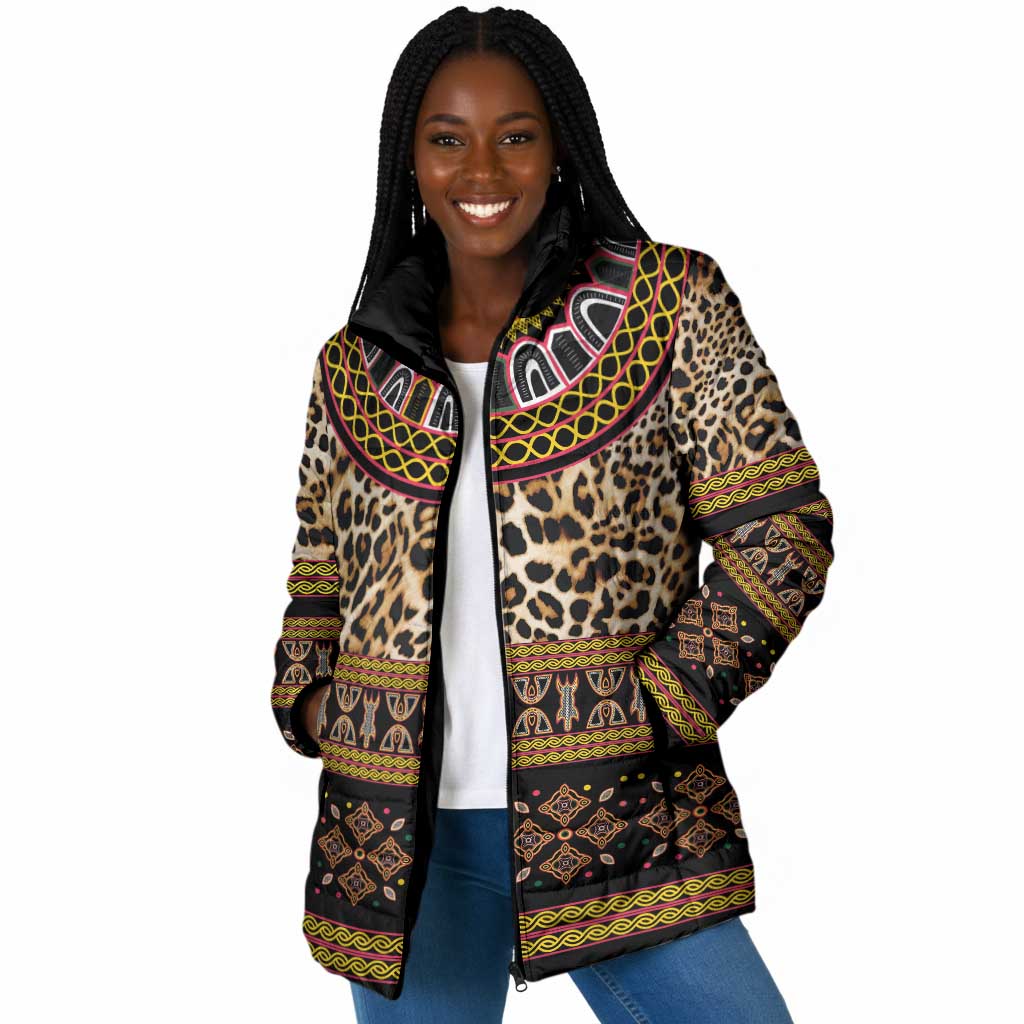 Cameroon Cheetah Toghu Pattern Padded Jacket