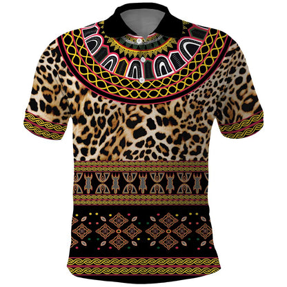 Cameroon Cheetah Toghu Pattern Polo Shirt