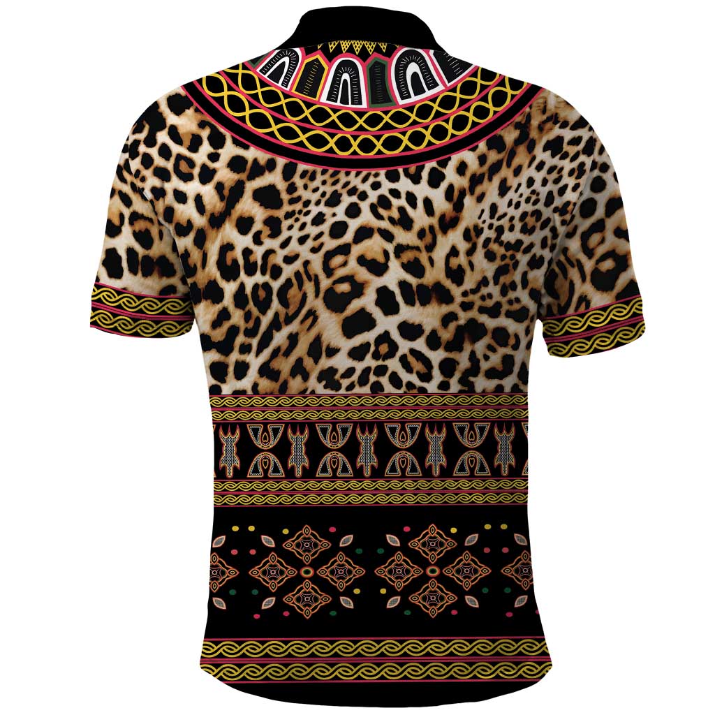 Cameroon Cheetah Toghu Pattern Polo Shirt