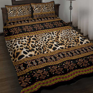 Cameroon Cheetah Toghu Pattern Quilt Bed Set