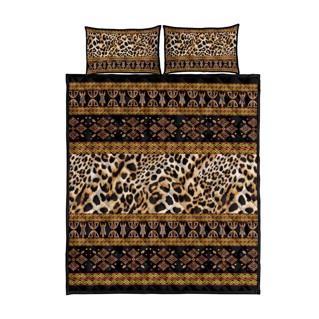 Cameroon Cheetah Toghu Pattern Quilt Bed Set