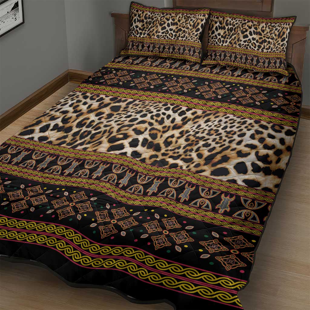 Cameroon Cheetah Toghu Pattern Quilt Bed Set