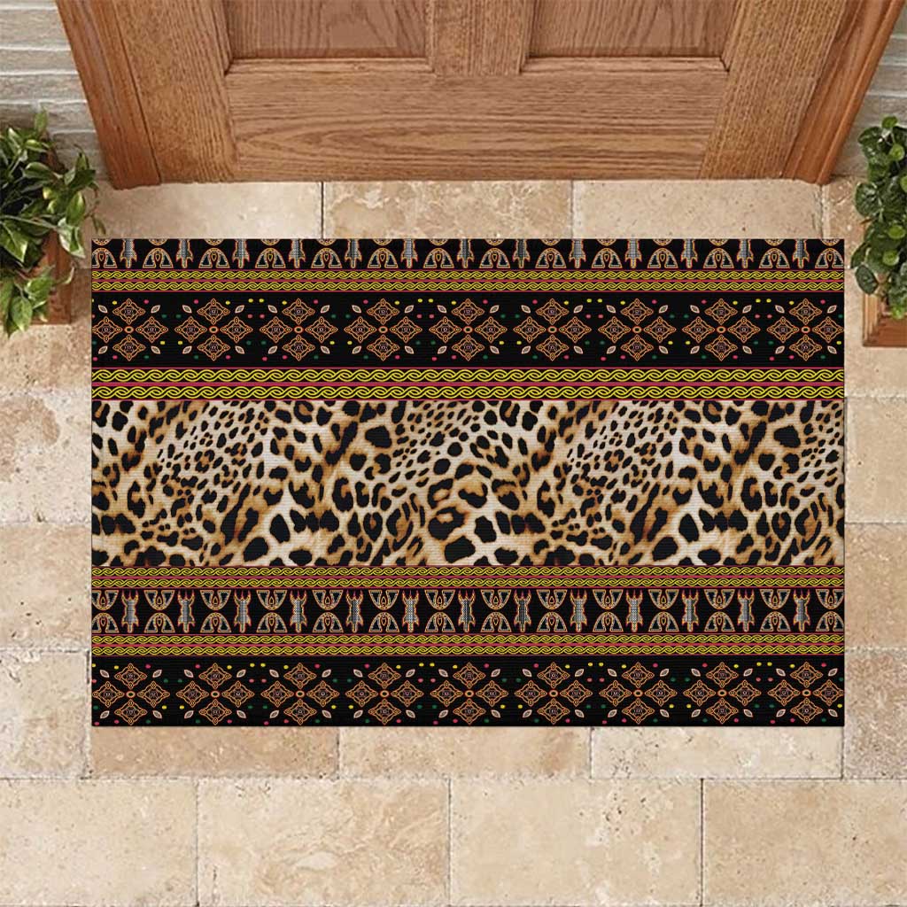 Cameroon Cheetah Toghu Pattern Rubber Doormat