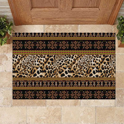 Cameroon Cheetah Toghu Pattern Rubber Doormat
