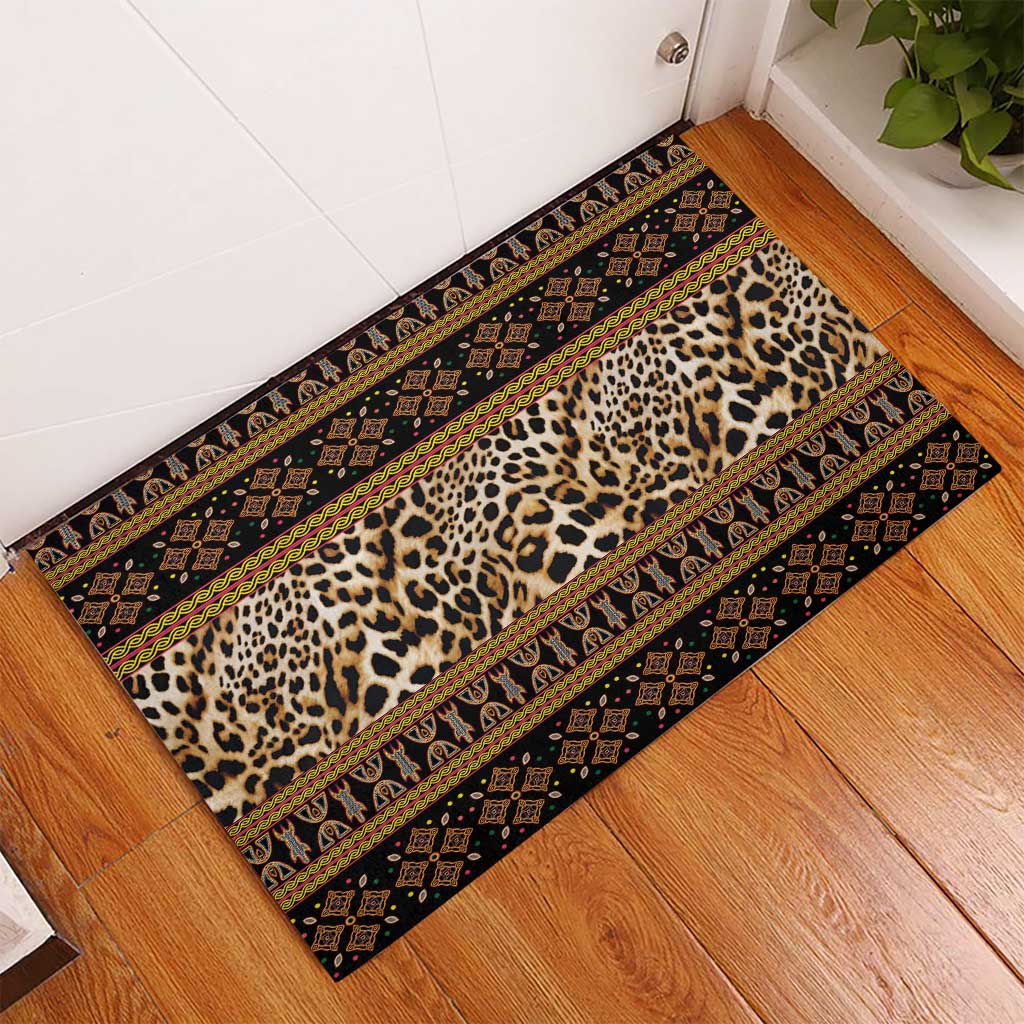 Cameroon Cheetah Toghu Pattern Rubber Doormat