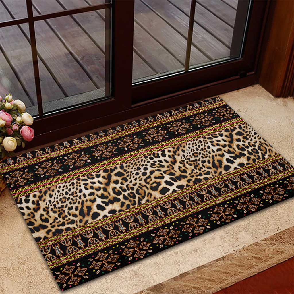 Cameroon Cheetah Toghu Pattern Rubber Doormat