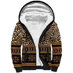 Cameroon Cheetah Toghu Pattern Sherpa Hoodie