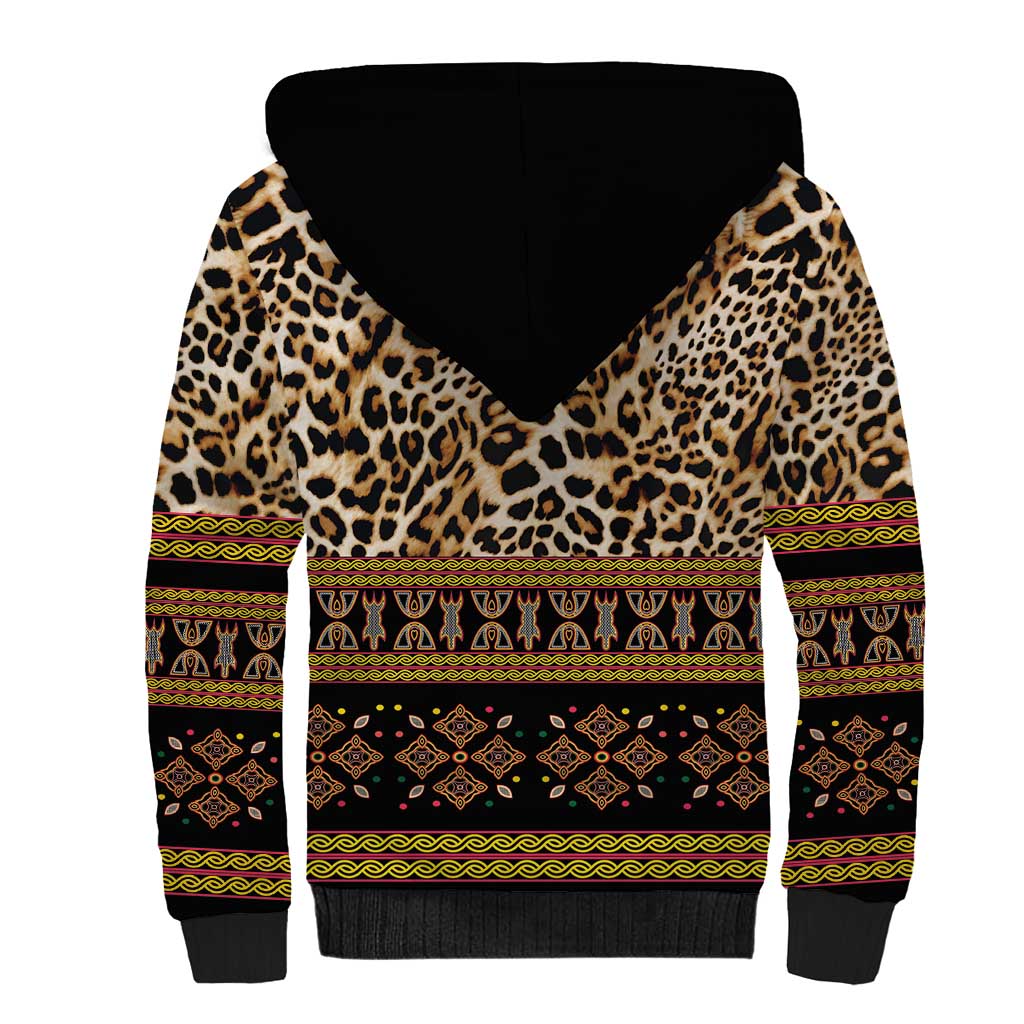 Cameroon Cheetah Toghu Pattern Sherpa Hoodie
