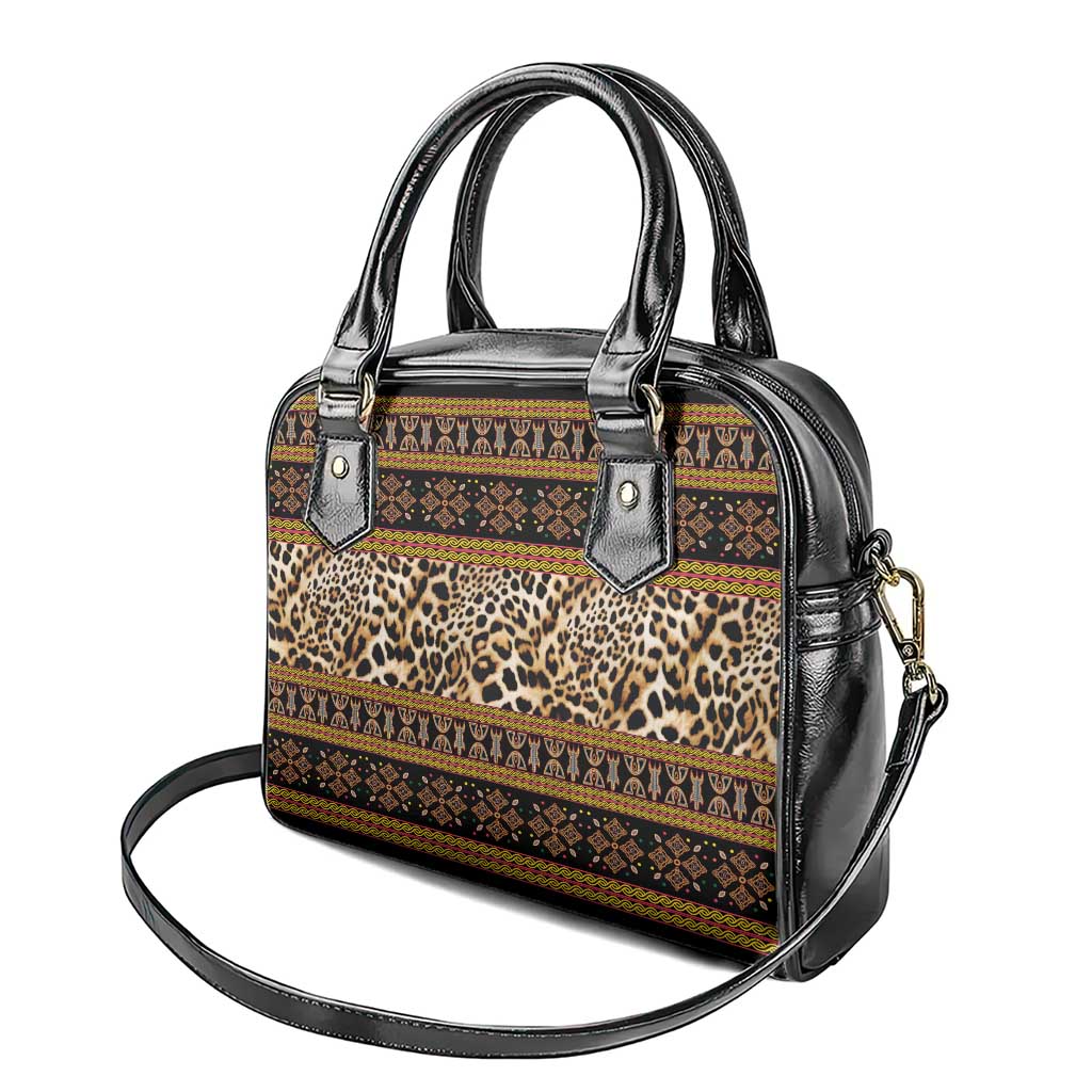 Cameroon Cheetah Toghu Pattern Shoulder Handbag