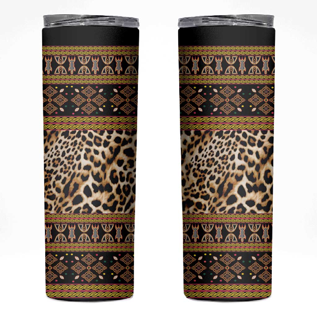 Cameroon Cheetah Toghu Pattern Skinny Tumbler