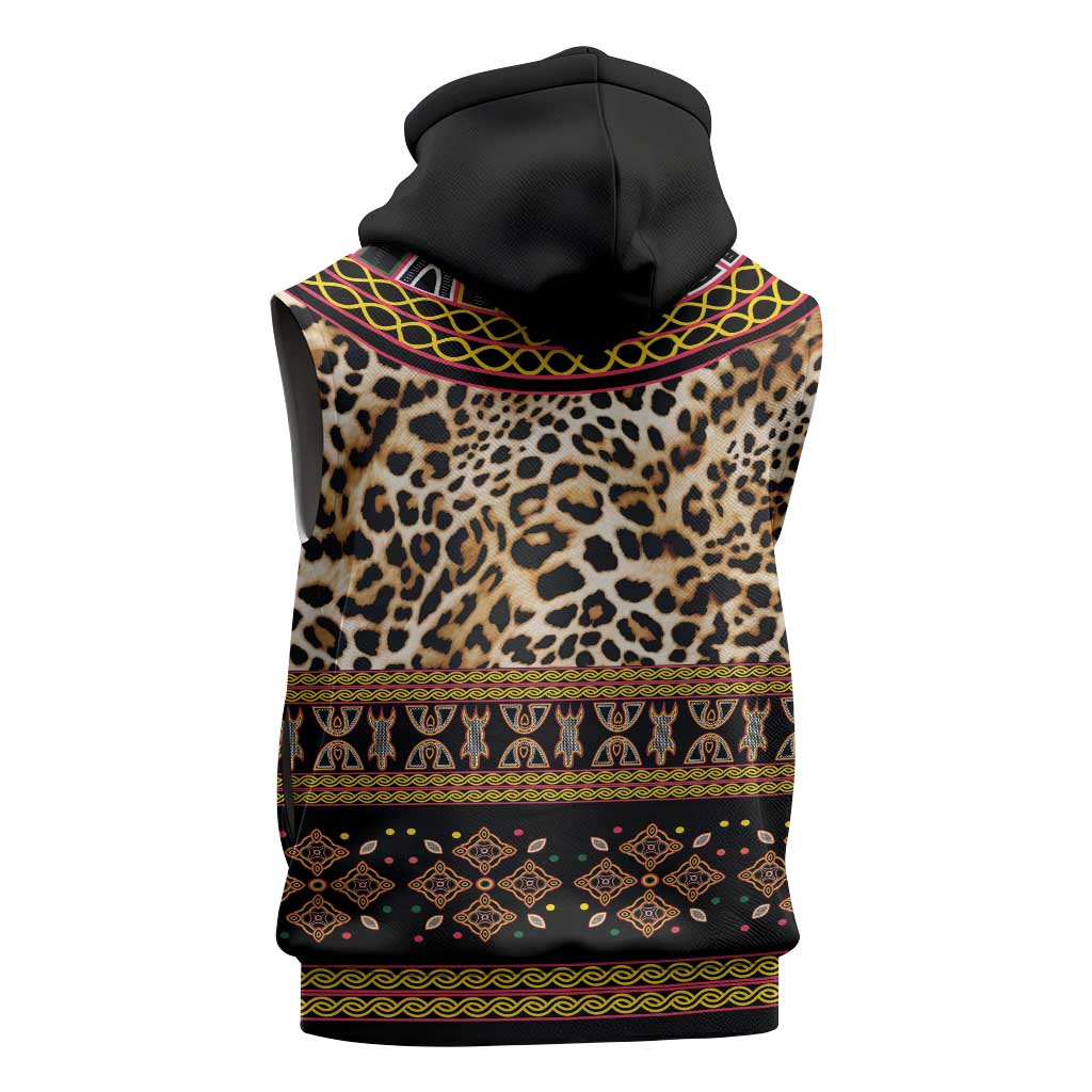 Cameroon Cheetah Toghu Pattern Sleeveless Hoodie