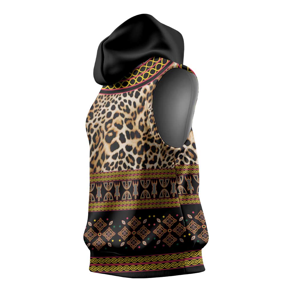 Cameroon Cheetah Toghu Pattern Sleeveless Hoodie